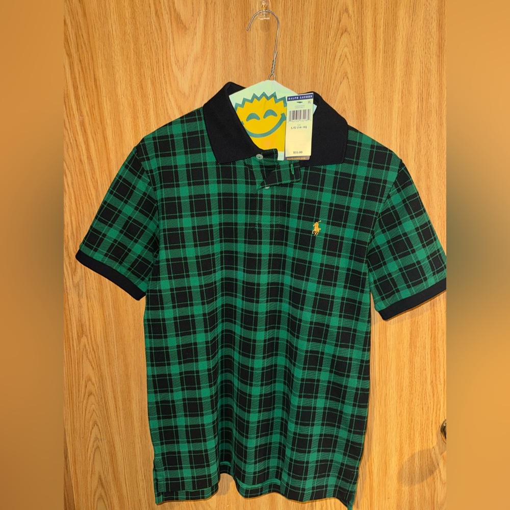 Polo by Ralph Lauren Green and Black Plaid Shirt